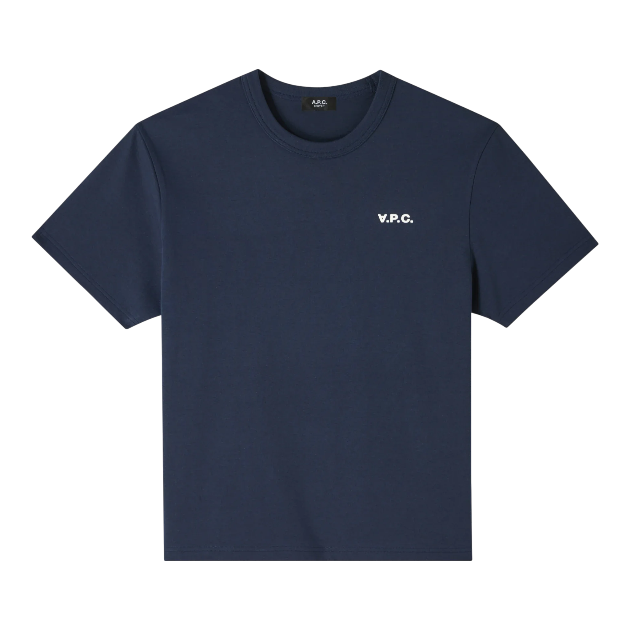 A.P.C. - T-Shirt Boxy Petit V.P.C T-shirt - Dark Navy/Ecru