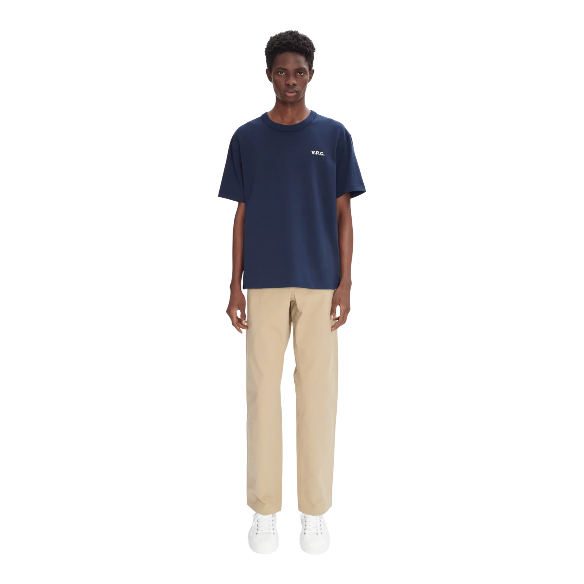 A.P.C. - T-Shirt Boxy Petit V.P.C T-shirt - Dark Navy/Ecru - Image 2