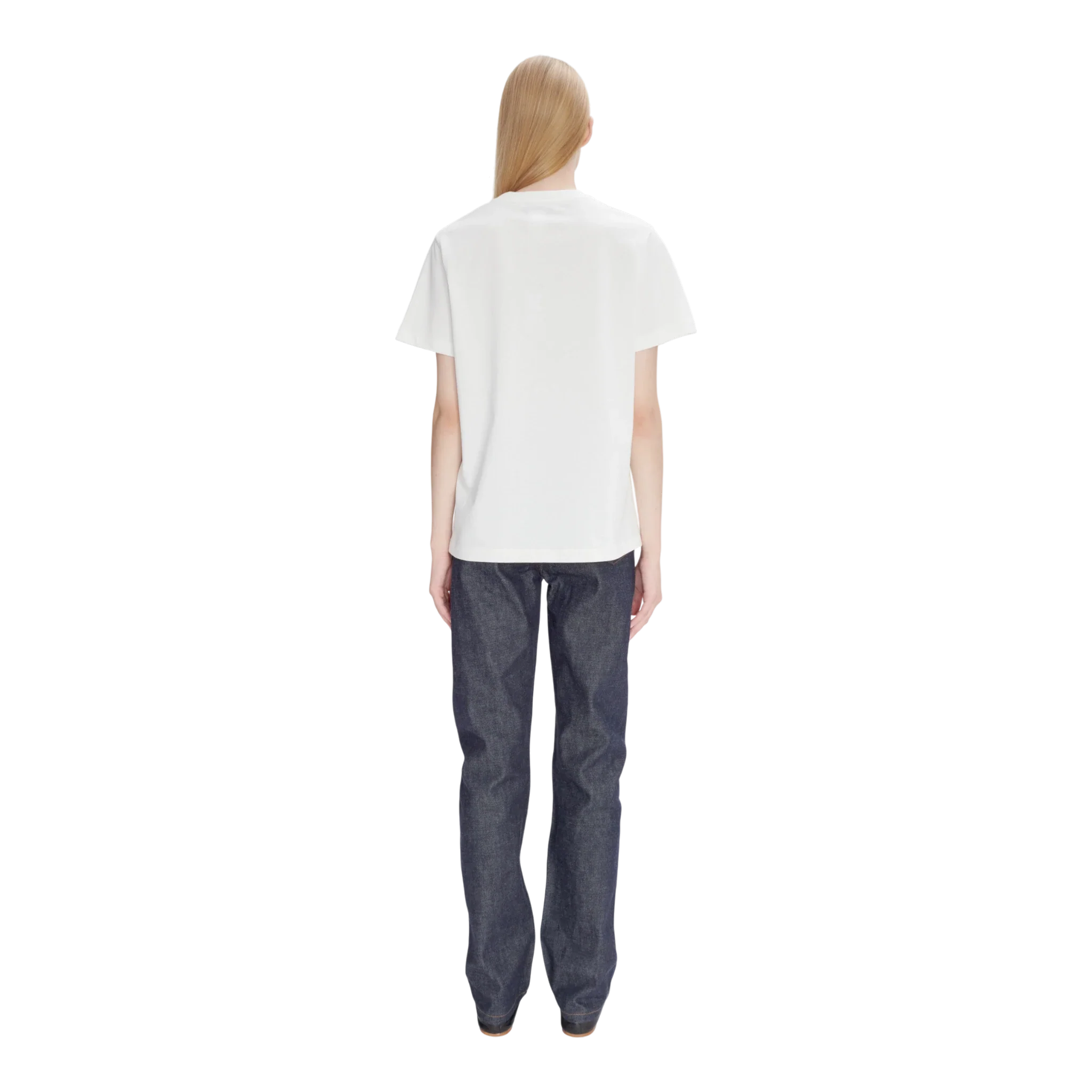 A.P.C. - T-Shirt Standard Rue Madame GOTS - White/Dark Navy - Image 4