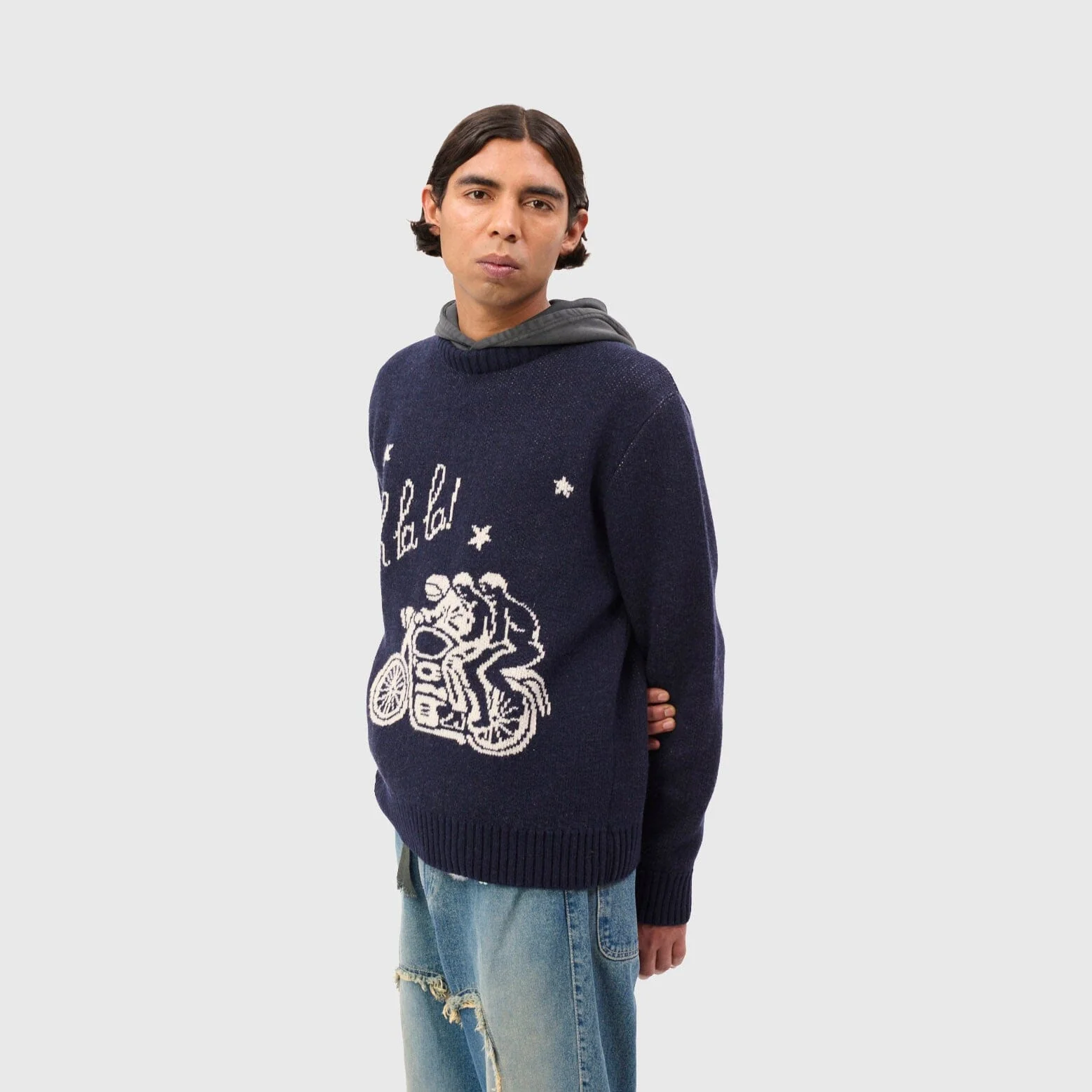 Carne Bollente - Ménage à Trois, Oh La La Sweater - Navy - Image 5