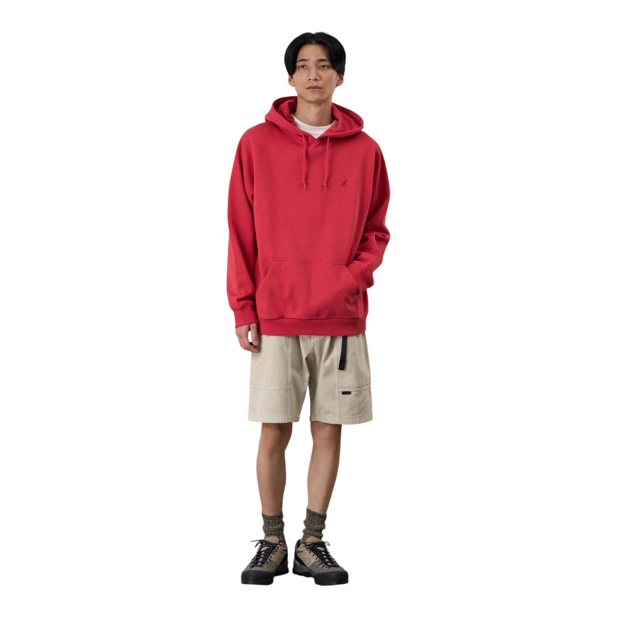 Gramicci - Hooded One Point Sweatshirt - Crimson Red - Image 2