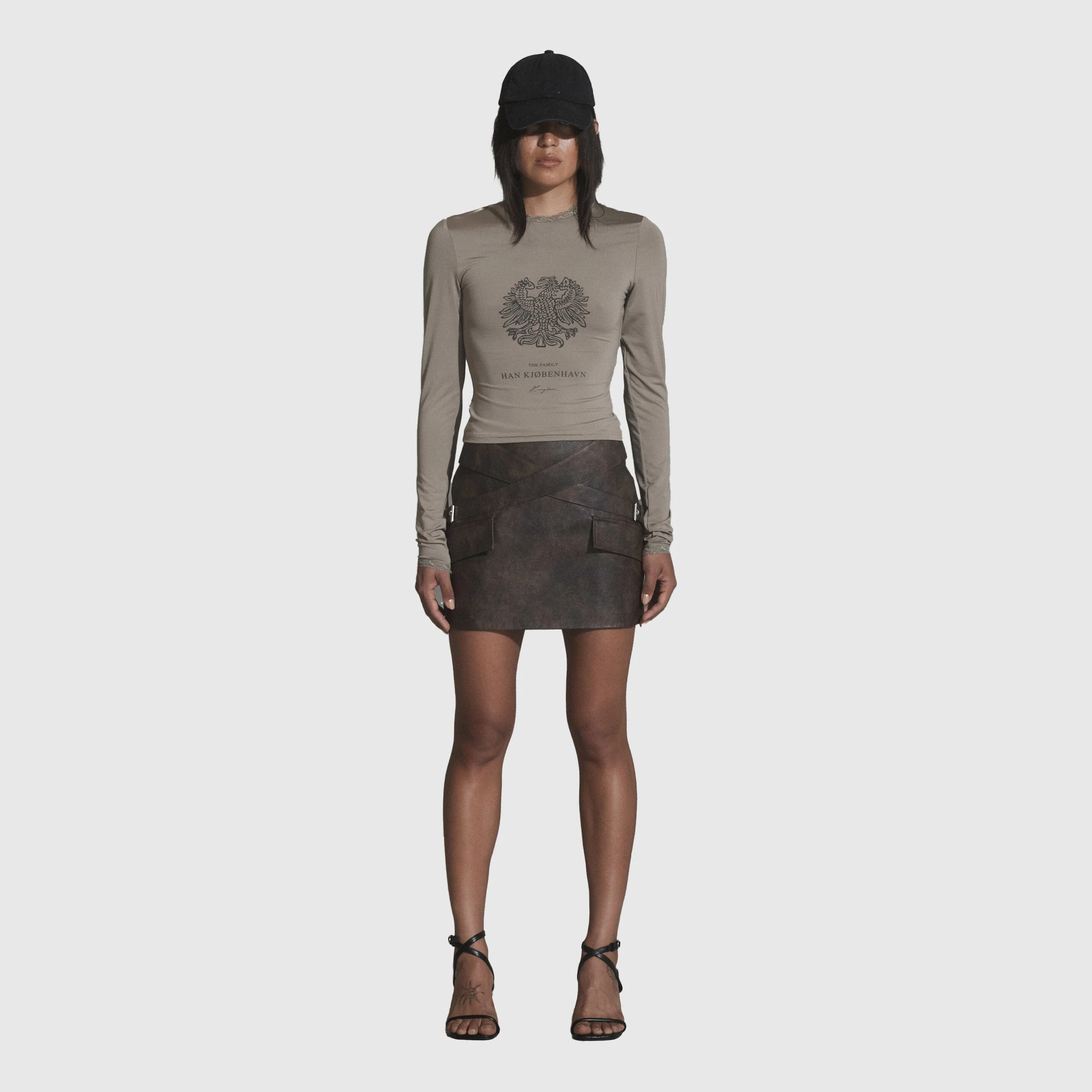 Han Kjøbenhavn - Faux Leather Mini Skirt - Warm Brown
