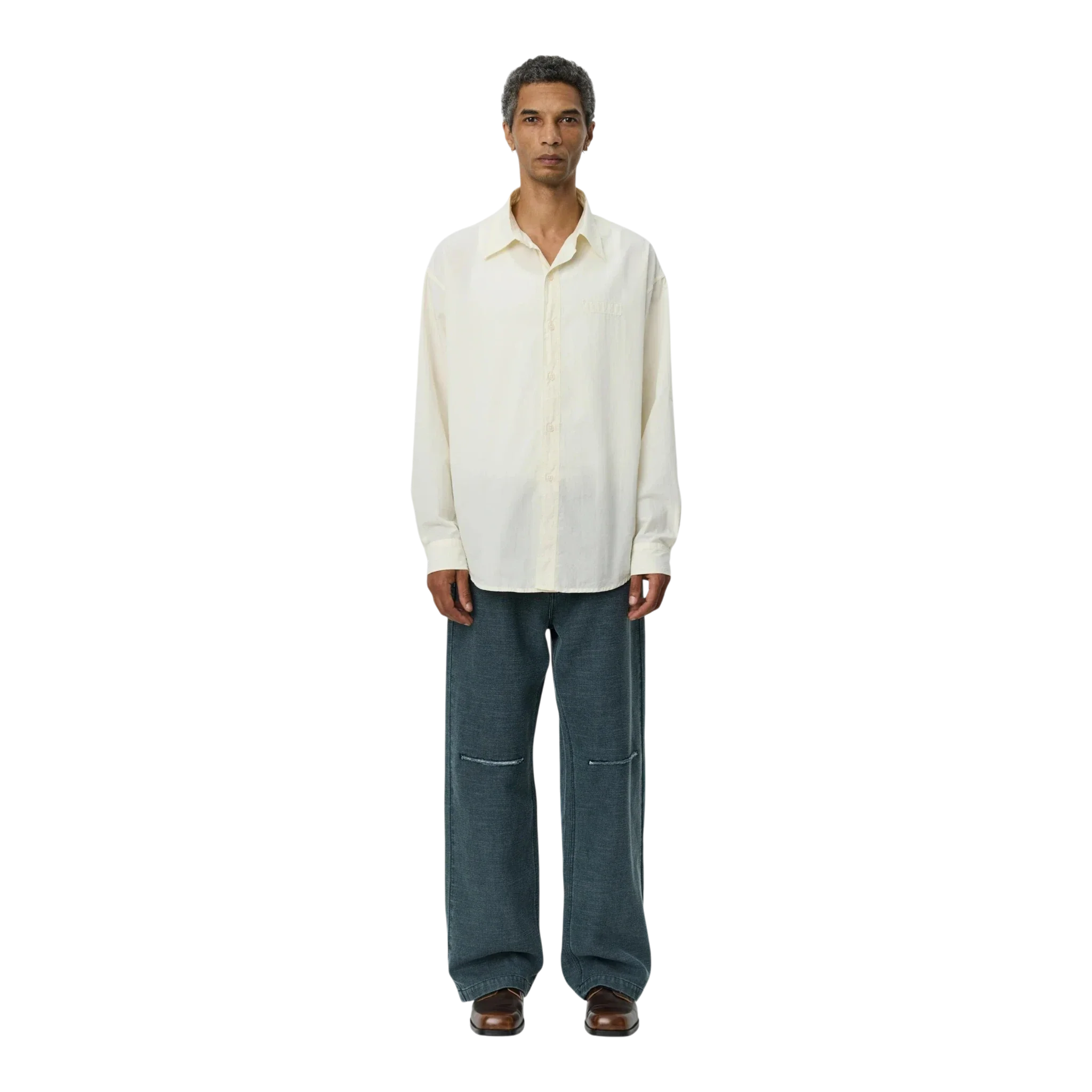 mfpen - Essay Shirt - Off White Micro Check