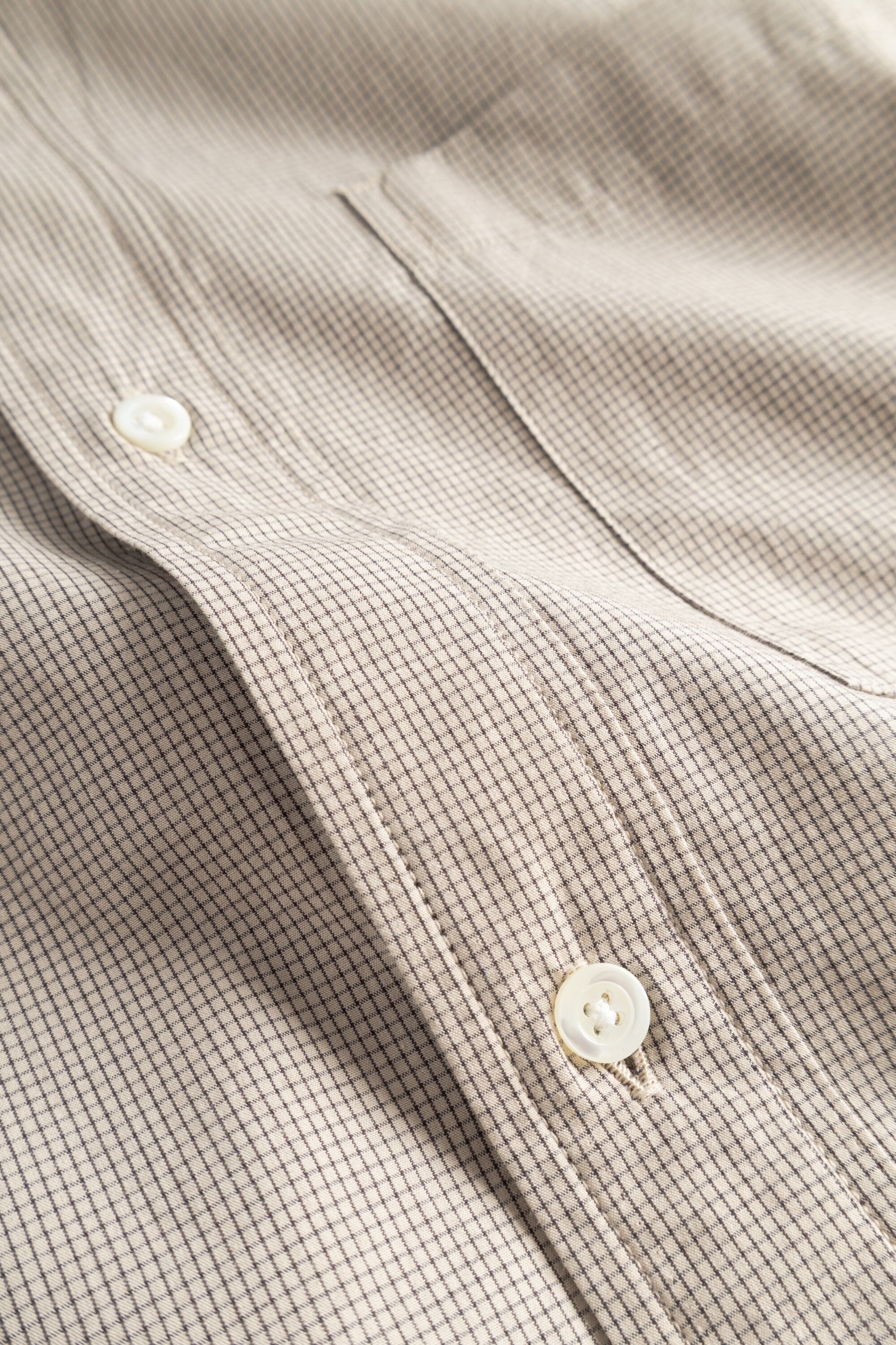 Norse Projects - Espevik Oversize Micro Poplin Check Shirt - Oatmeal - Image 5