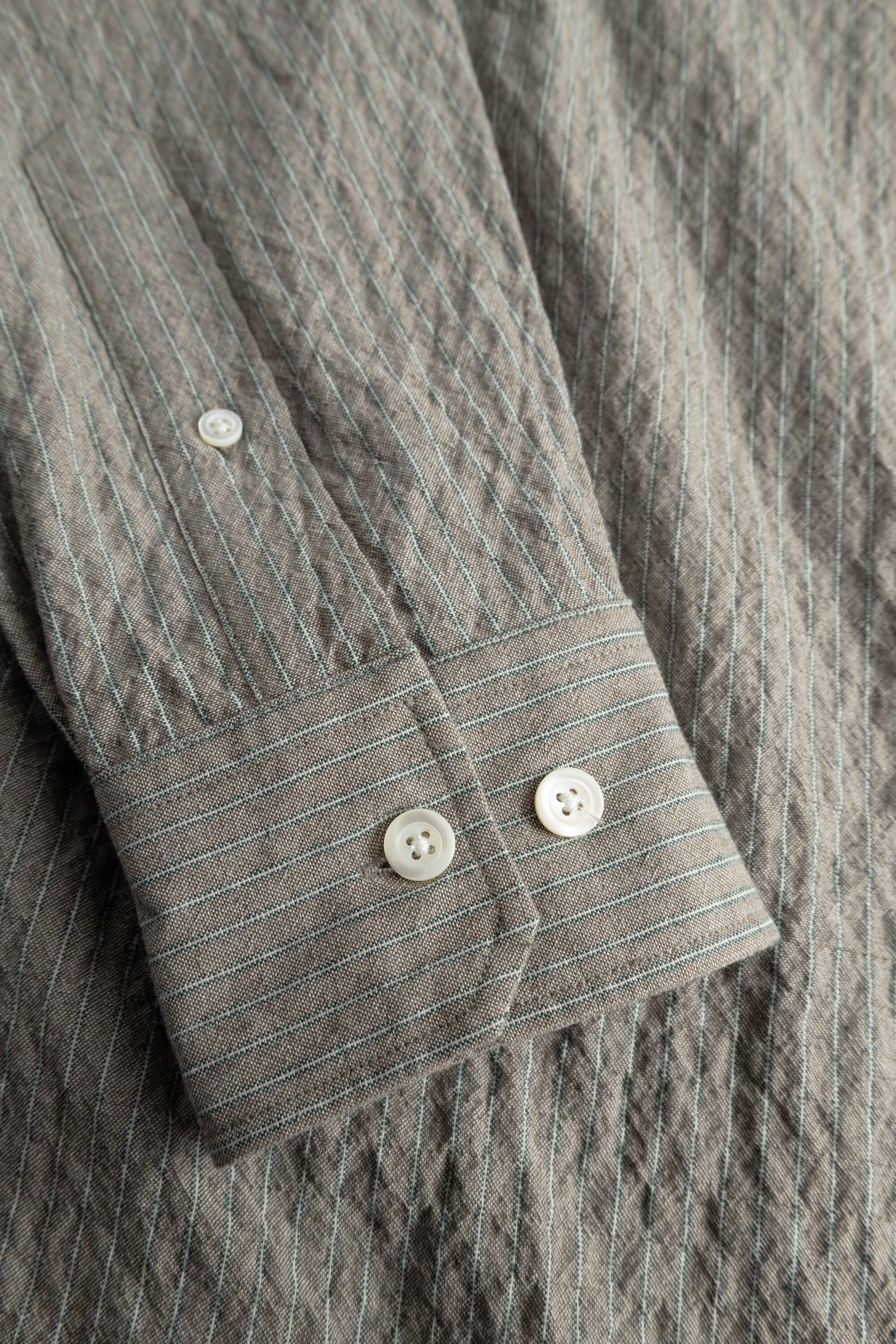 Norse Projects - Falster Oversized Textured Stripe Shirt - Vetiver - Image 5