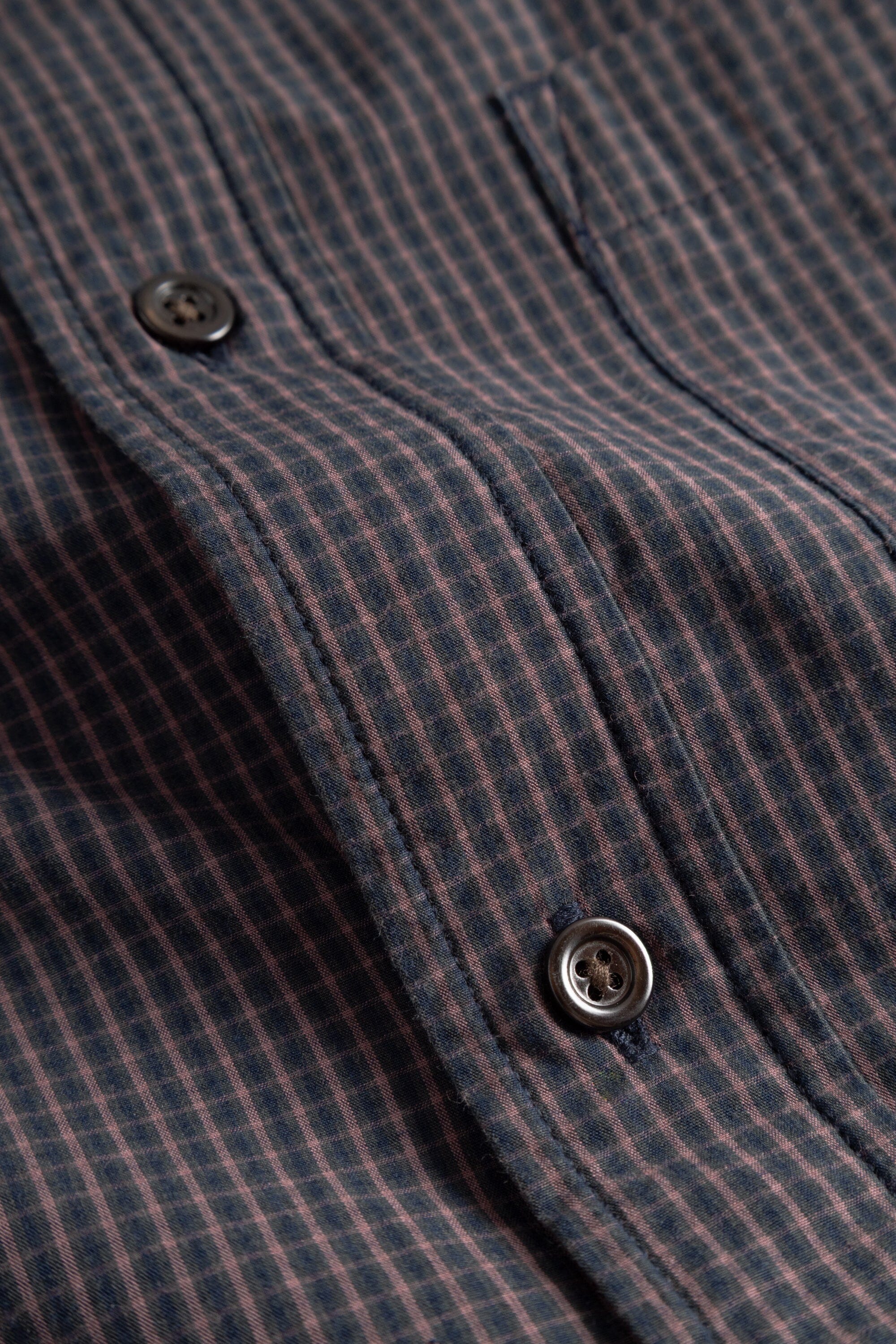 Norse Projects - Kongshoved Poplin Mini Check Shirt - Dark Navy Check - Image 4