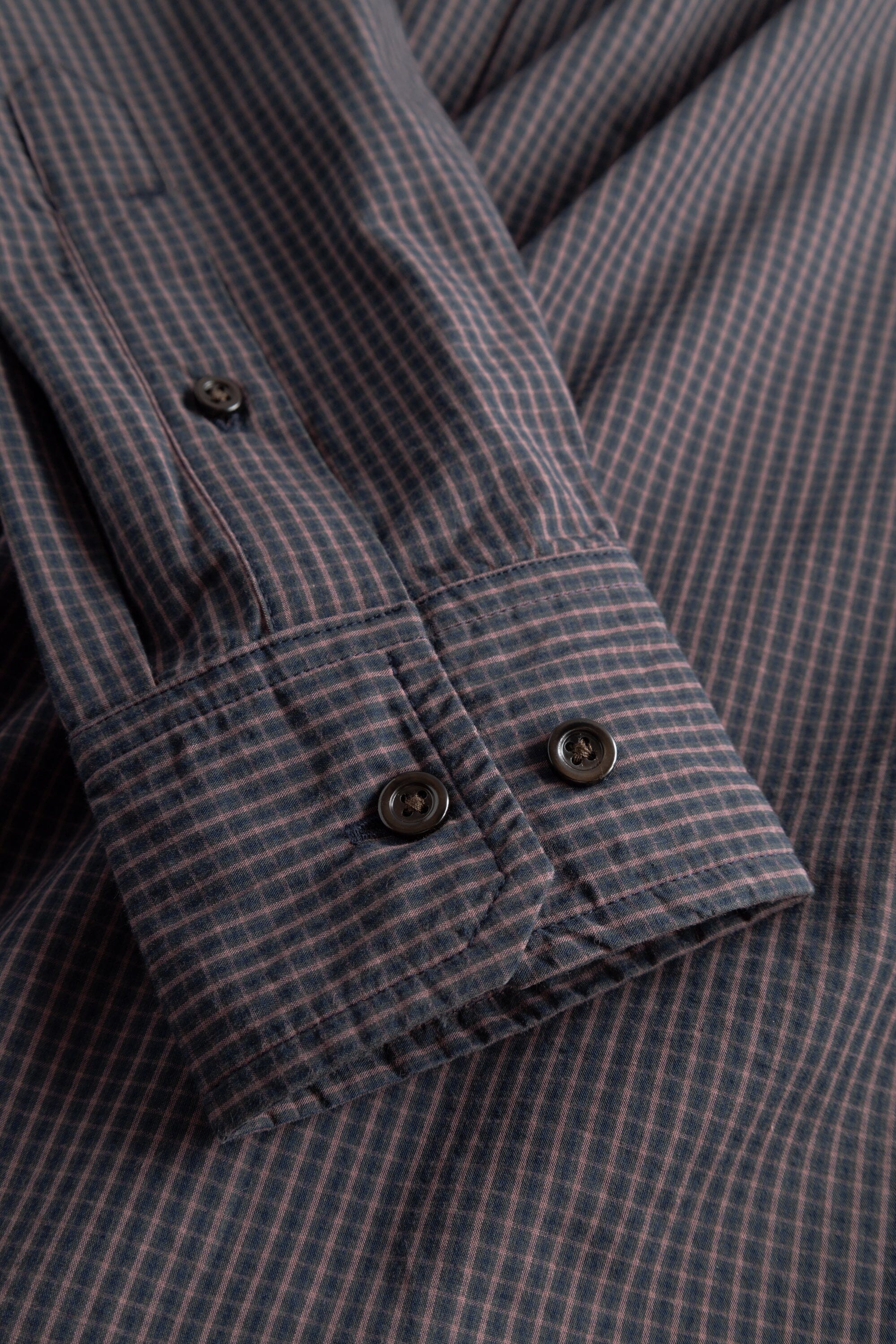 Norse Projects - Kongshoved Poplin Mini Check Shirt - Dark Navy Check - Image 5