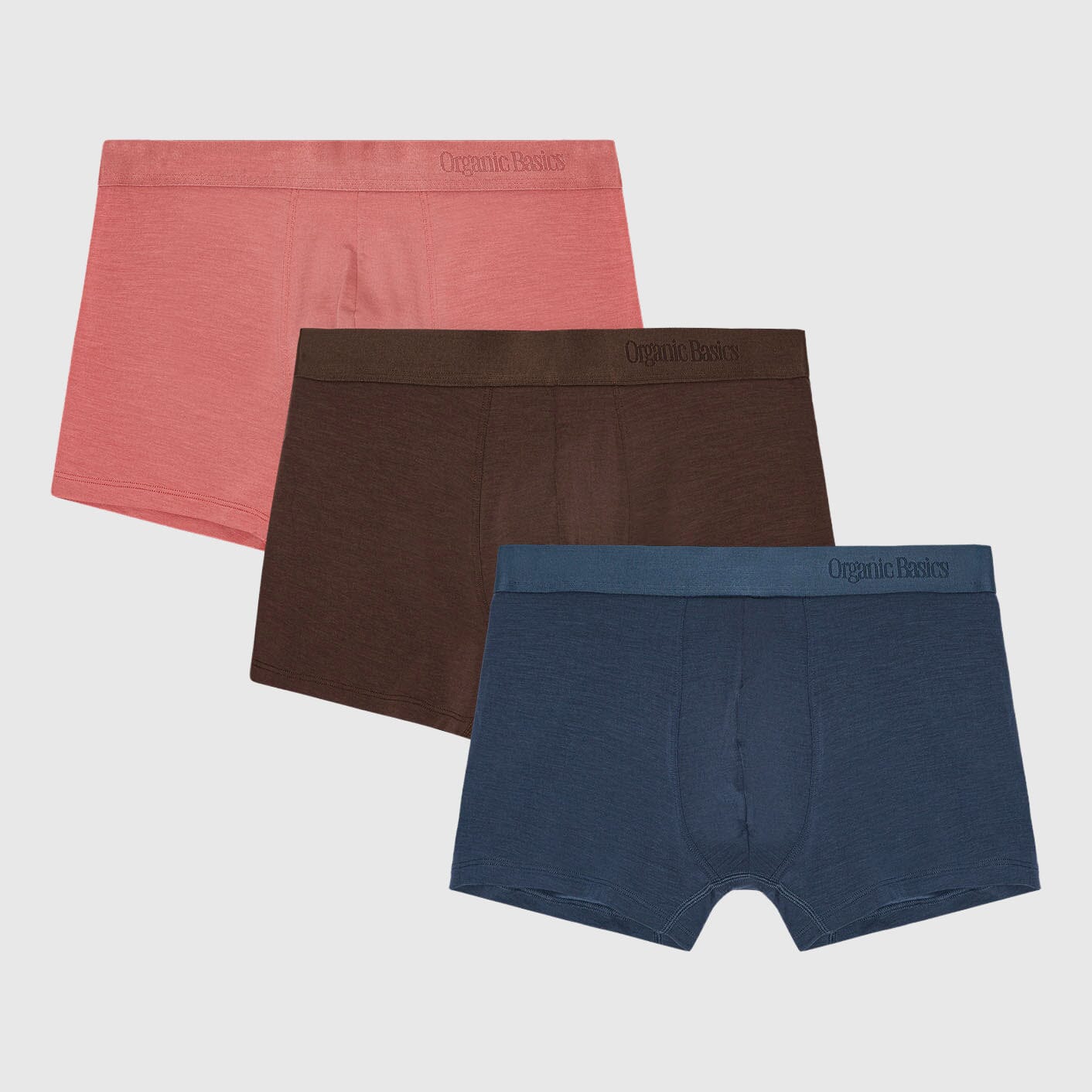 Organic Basics - Soft Touch Trunks 3-pack - Terracotta / Rich Brown / Midnight Blue