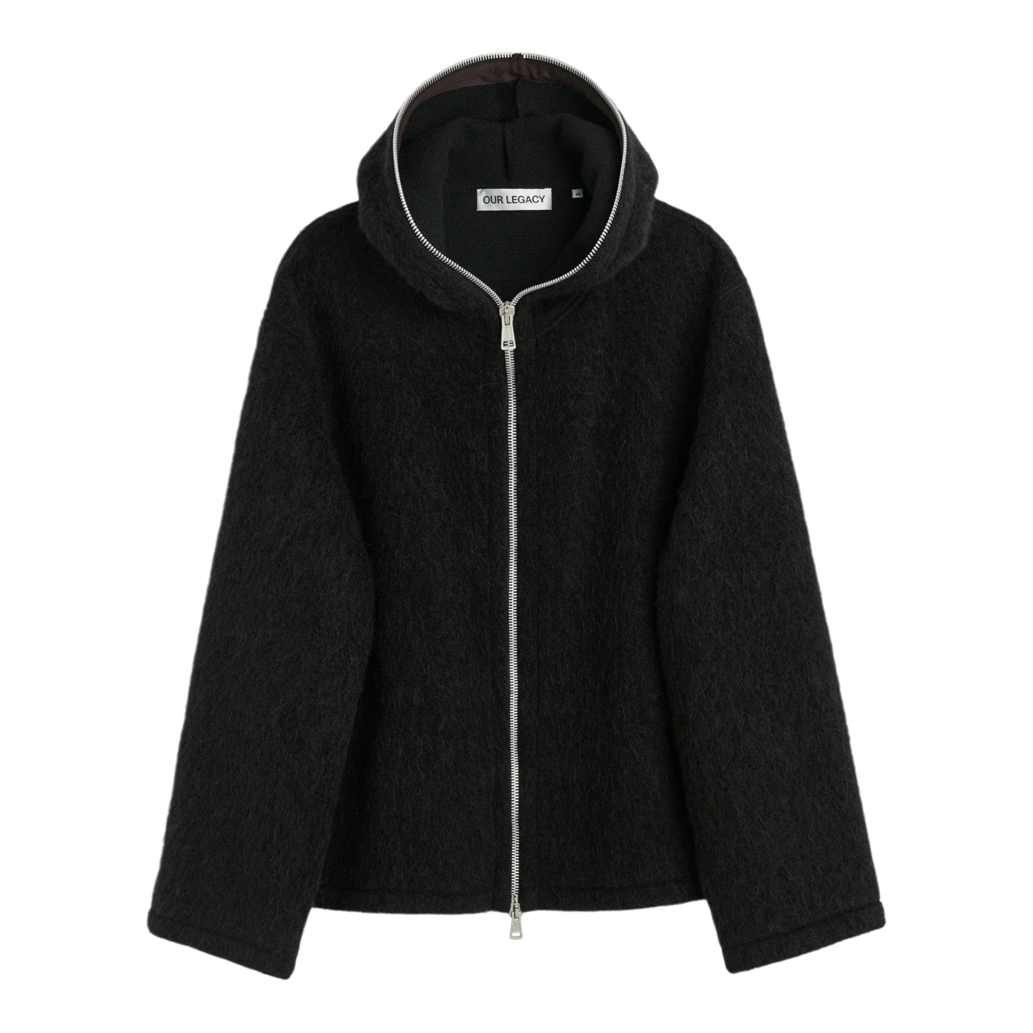 Our Legacy - Full Zip Hood - Black Hairy Wool