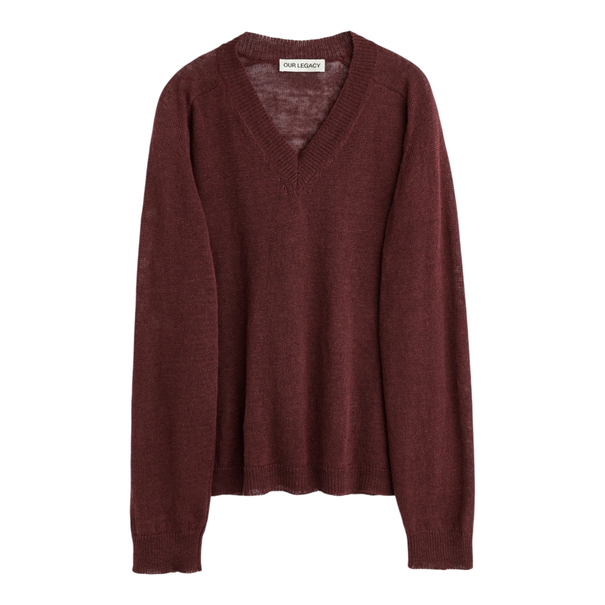 Our Legacy - Rue V-Neck - Cabernet Cyclone Linen