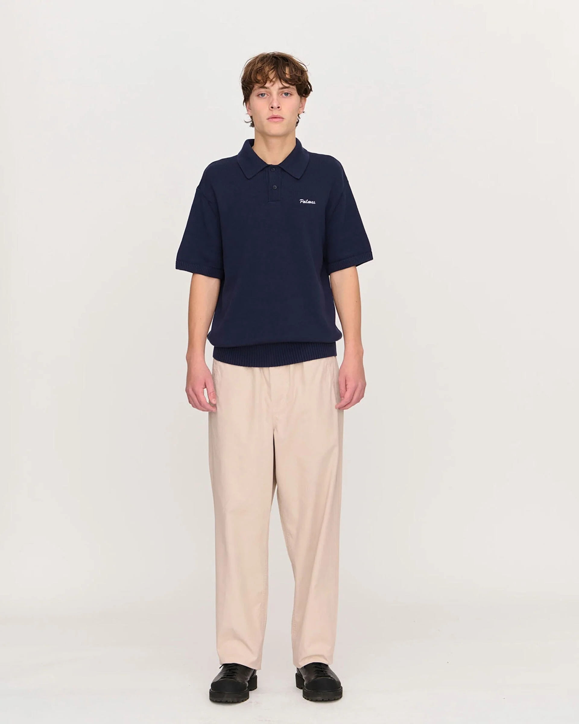 Palmes - Cotton Knit Polo - Dark Navy - Image 2