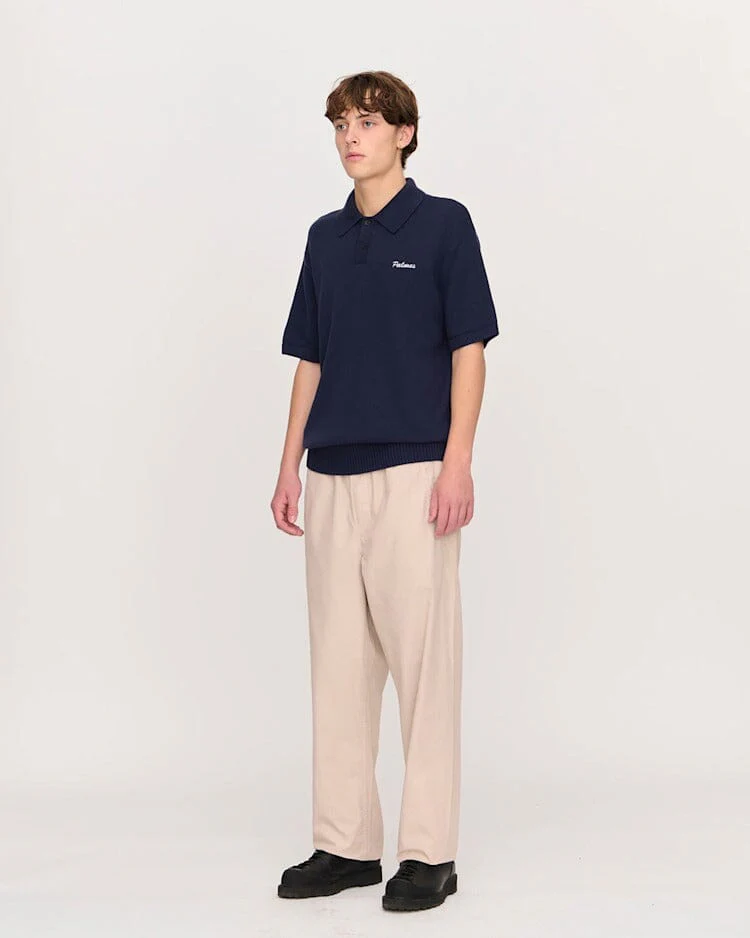 Palmes - Cotton Knit Polo - Dark Navy - Image 3