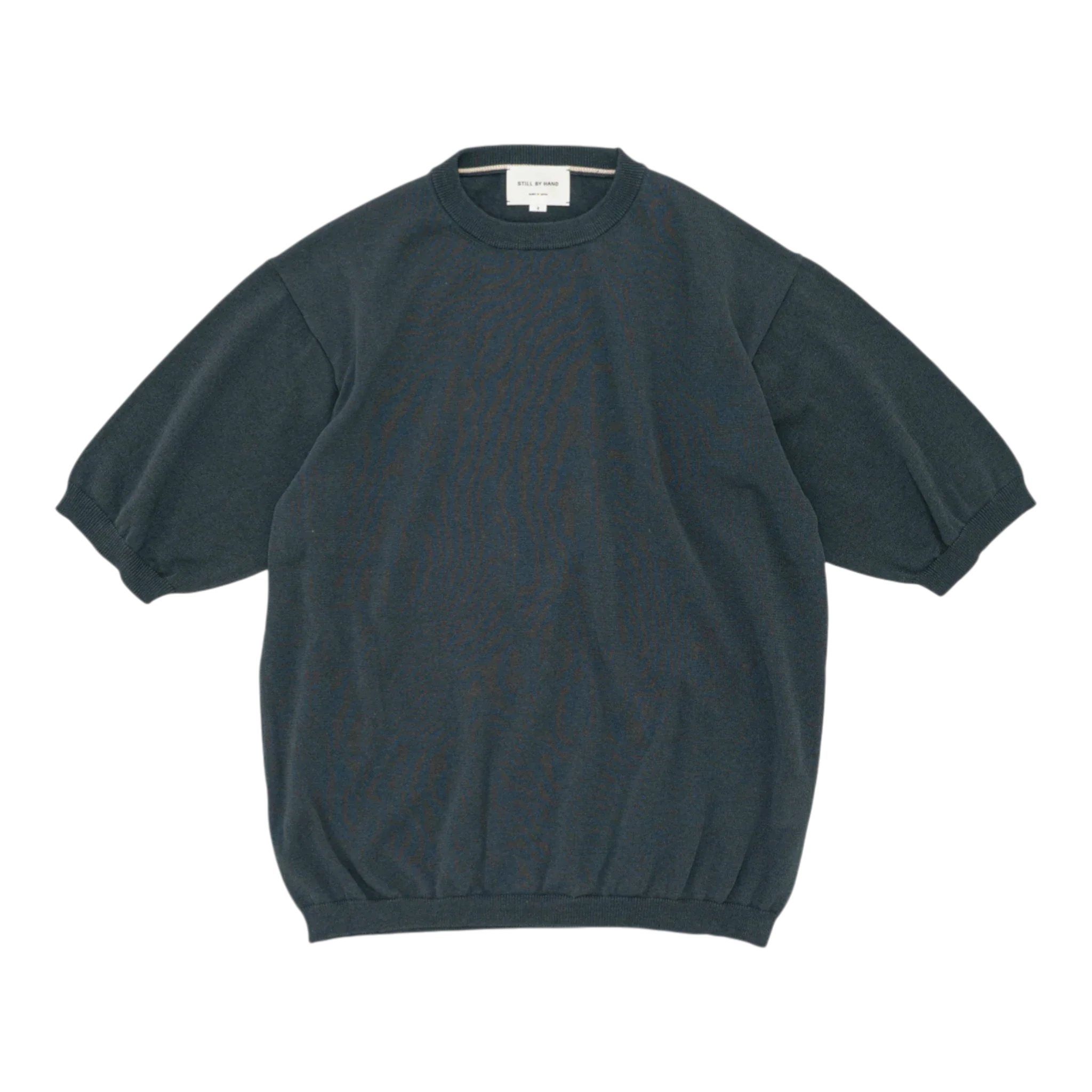 Still by Hand - Half Sleeve Knit T-shirt - Teal Blue