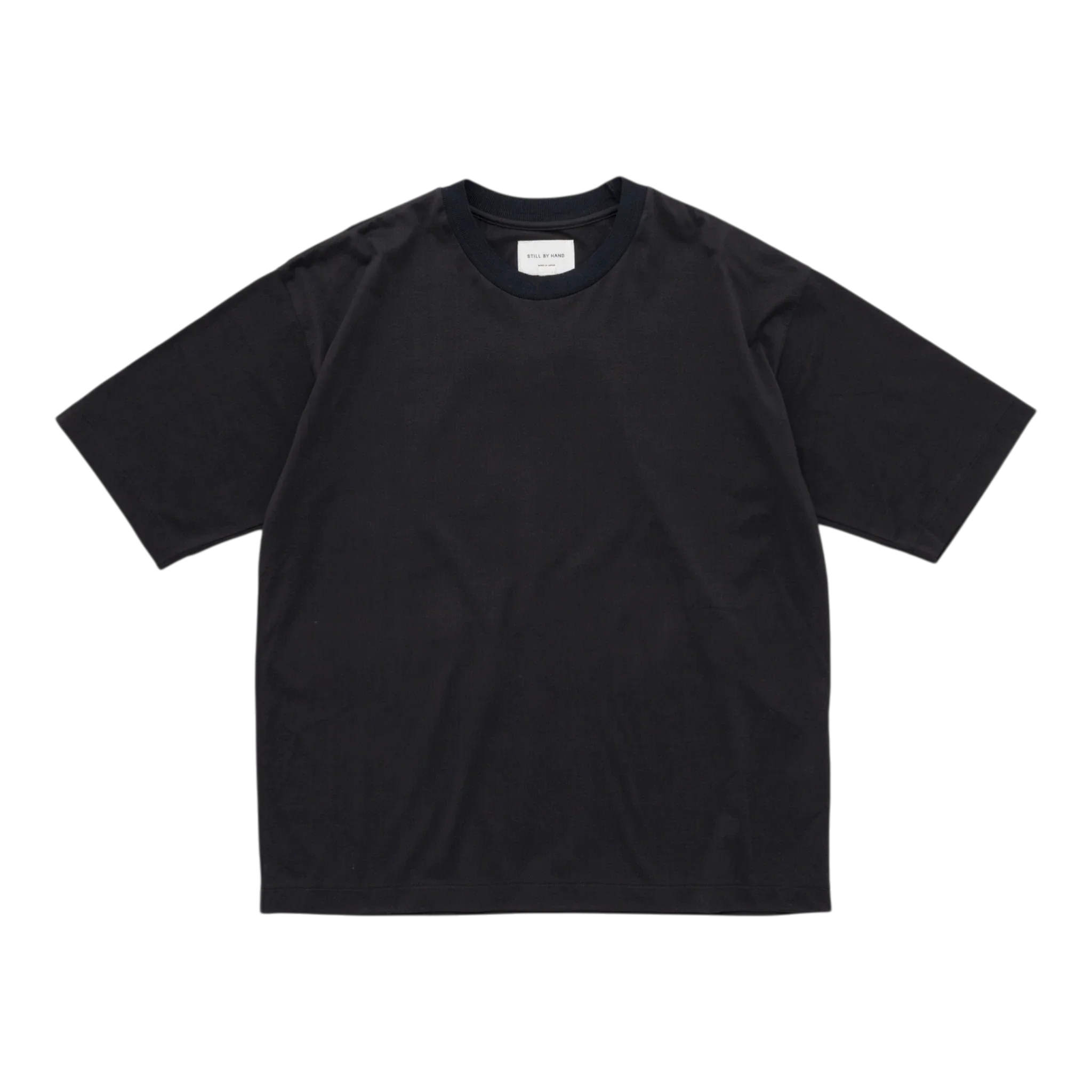 Still by Hand - Knitted Rib T-shirt - Black Navy