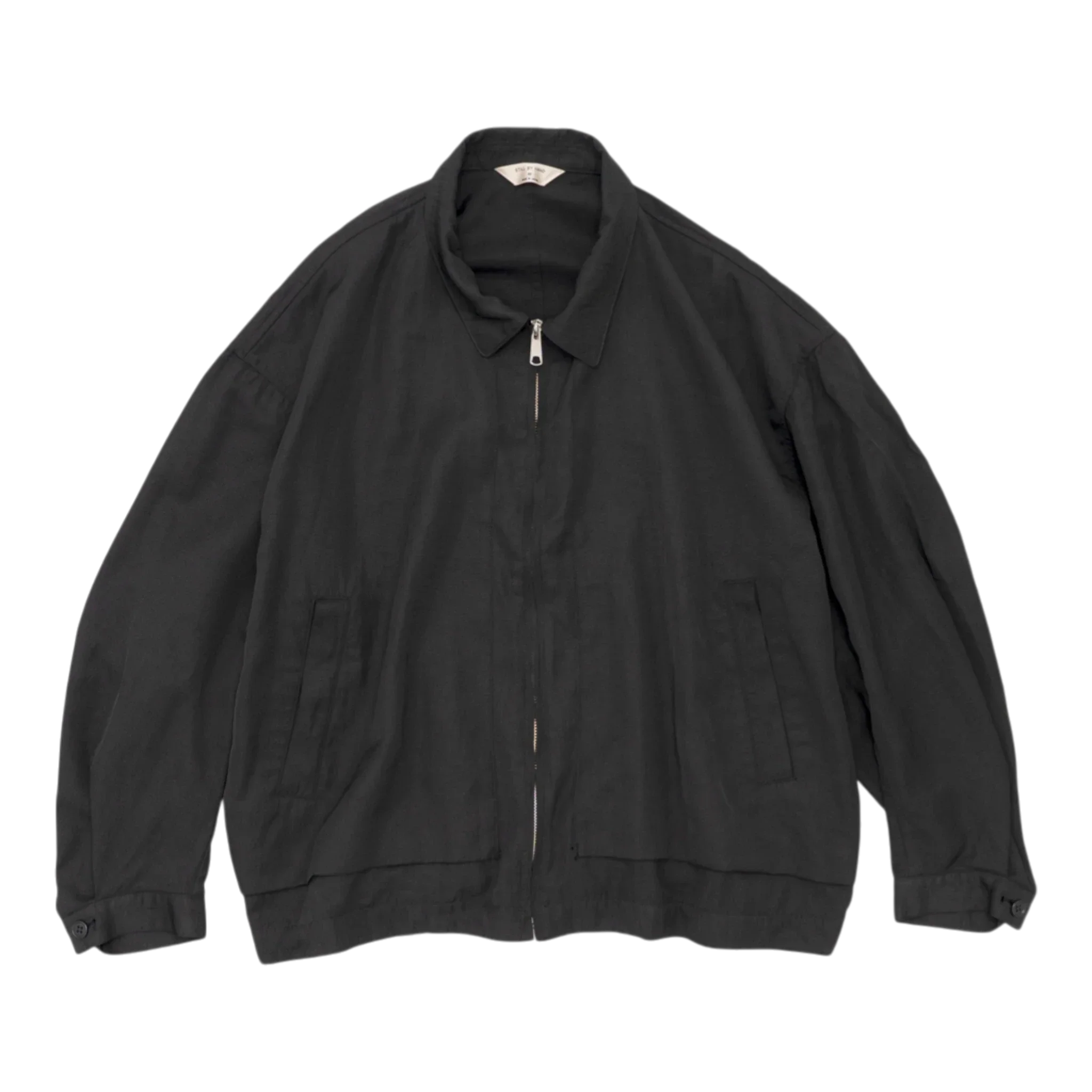 Still by Hand - Pigment Print Zip Up Blouson - Black