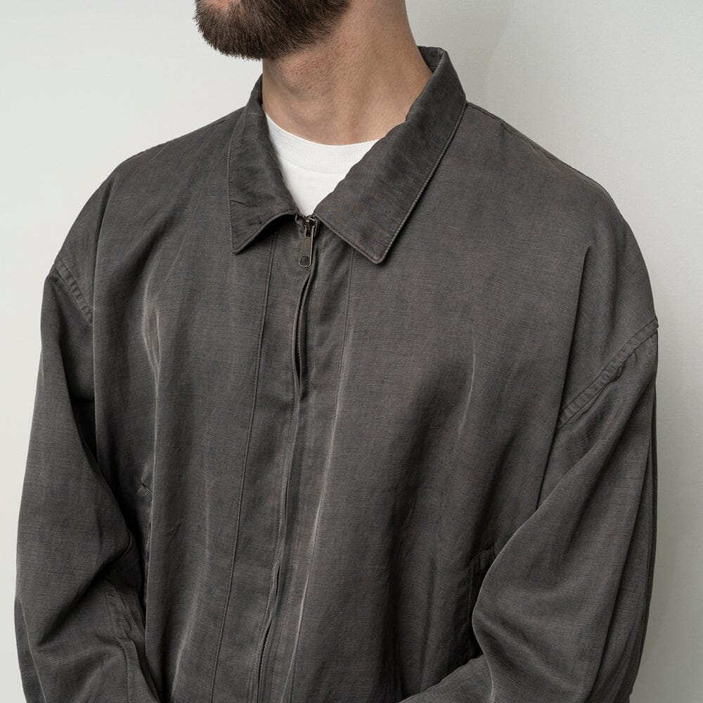Still by Hand - Pigment Print Zip Up Blouson - Dusty Grey - Image 2