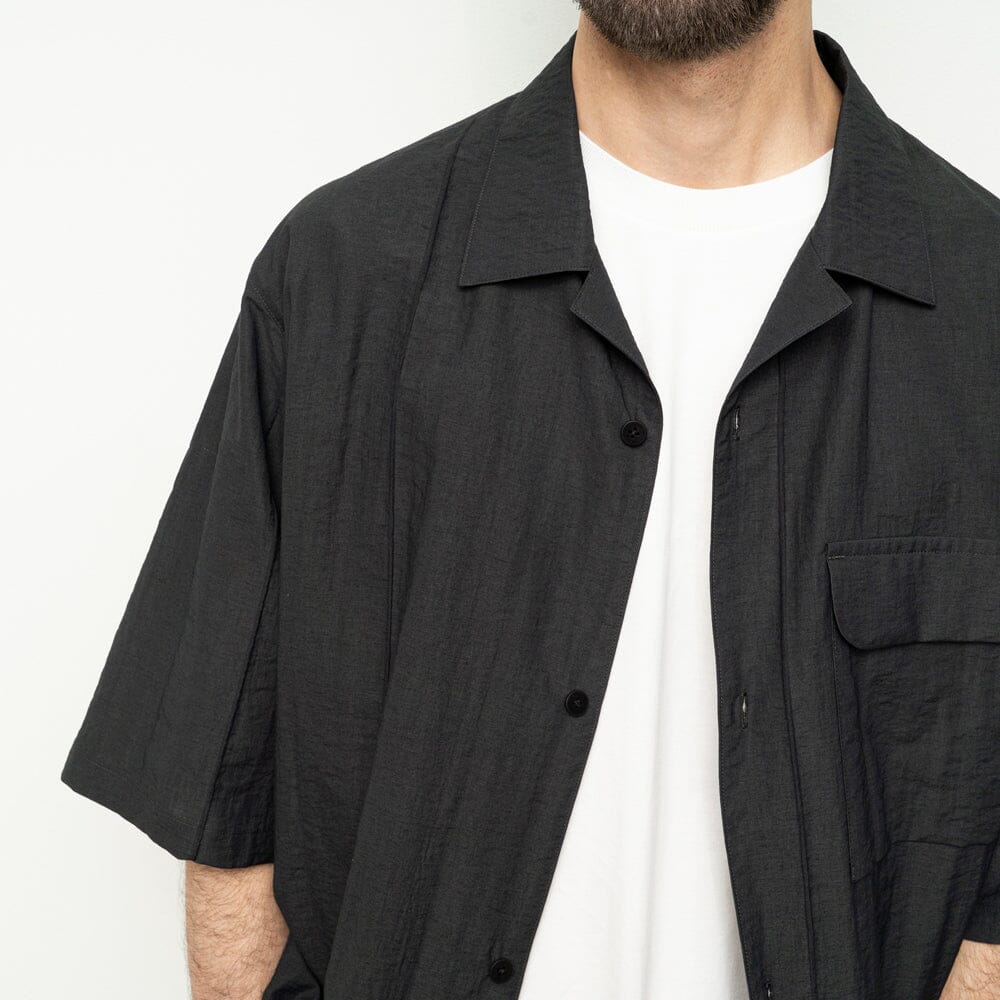 Still by Hand - Pin Tuck Half Sleeve Shirt - Charcoal - Image 4