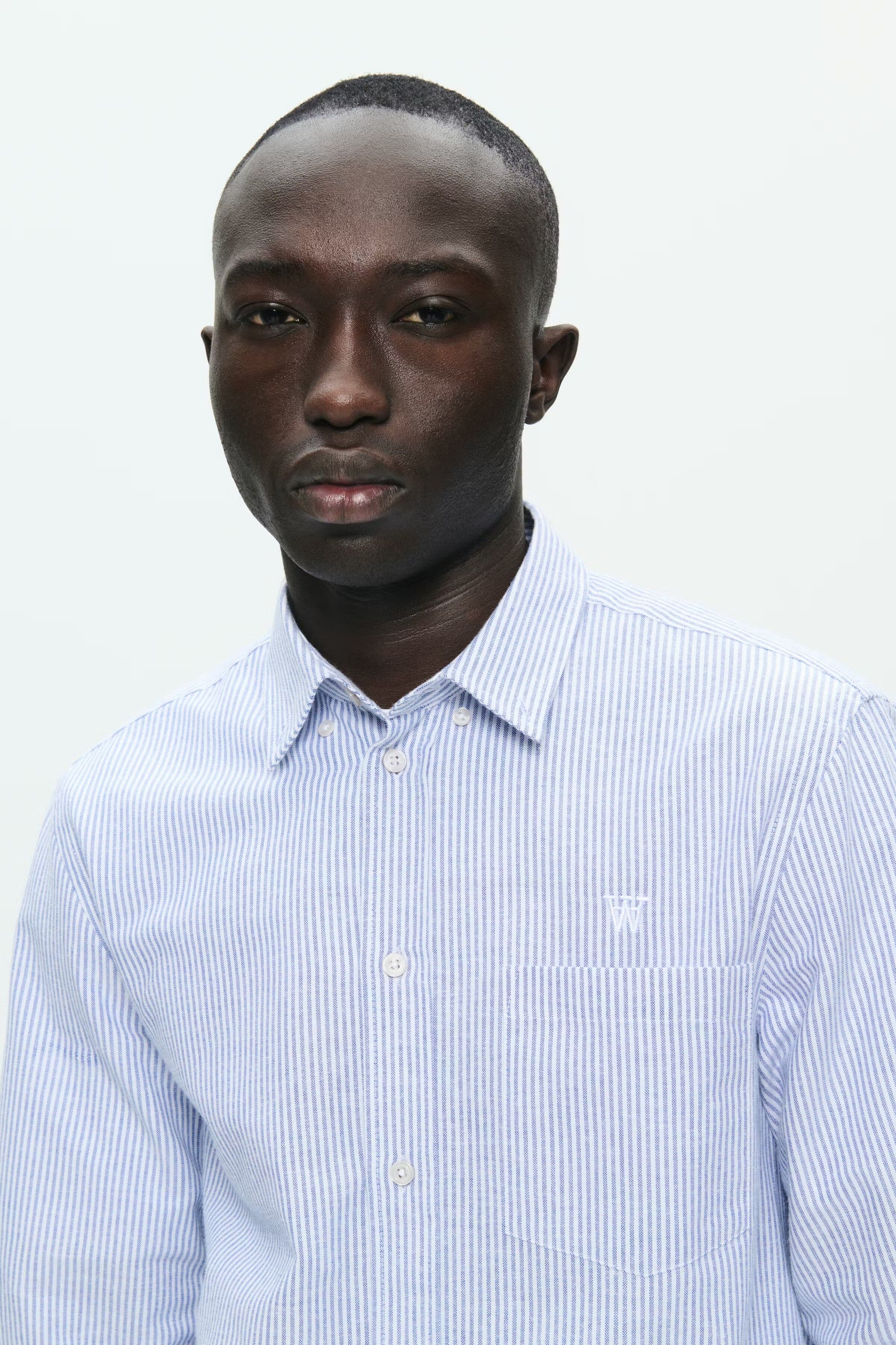 Wood Wood - Adam Shirt - Blue + White Stripe - Image 5